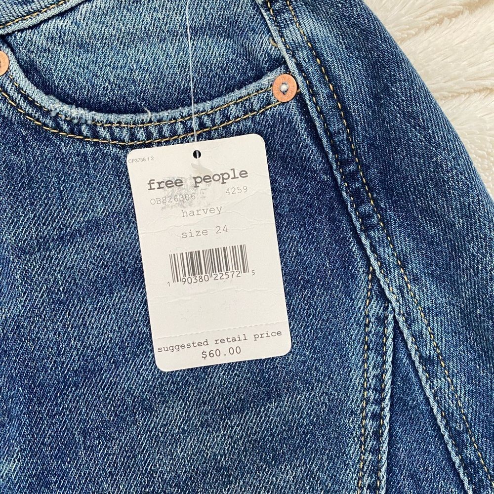 NWT Free People distressed Harvey denim mini skirt - Picture 6 of 6